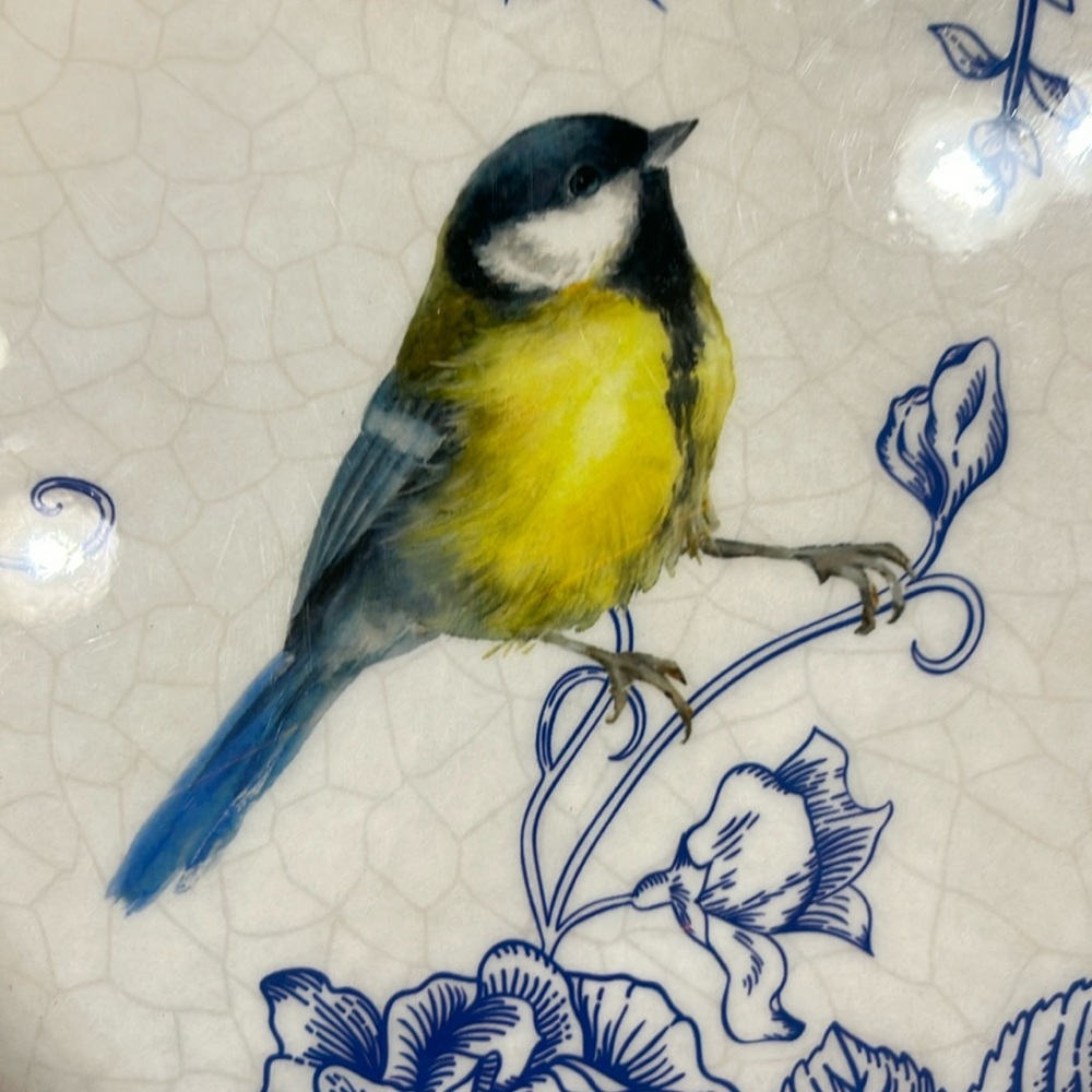 Round Blue Bird Tray - Picture 3 of 6